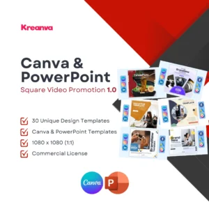 120 Canva & PowerPoint Square Video Templates - Short promotional videos