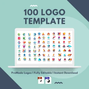 100 Logo Templates - Brand identity elements